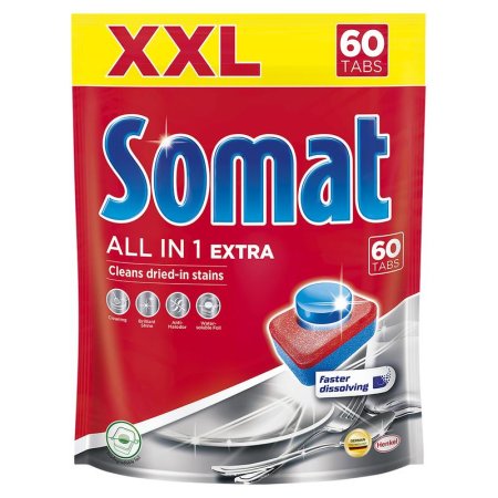 Таблетки для посудомоечных машин Somat All in 1 Extra (60 штук в  упаковке)