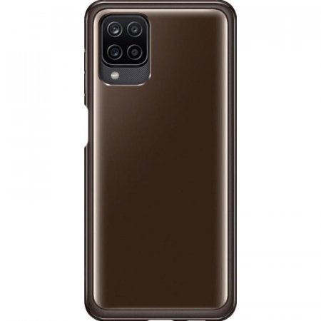 Чехол накладка Samsung Soft Clear Cover для Samsung Galaxy A12 черный  (EF-QA125TBEGRU)