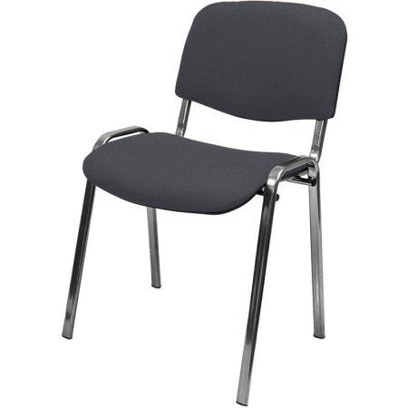 Стул офисный Easy Chair серый (ткань, металл с имитацией под хром)