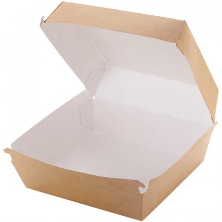 Коробка для бургера DoEco Eco Burger M 115х115х60 мм (100х100х60мм) коричневая (50 штук в упаковке)