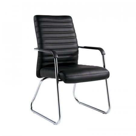 Конференц-кресло Easy Chair 806 черное (экокожа, металл хромированный)