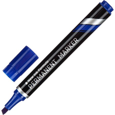 Маркер перманентный Deli Think синий (толщина линии 1.5-5 мм) скошенный  наконечник