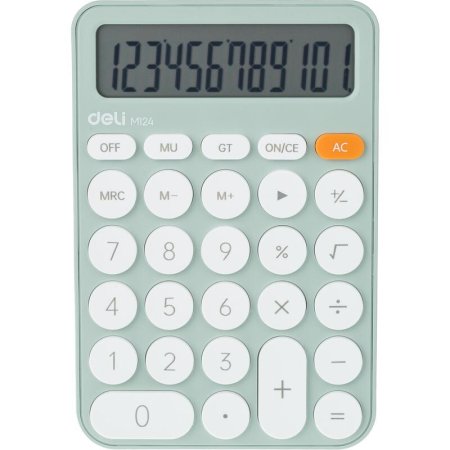 Калькулятор настольный Deli EM124 12 разрядный зеленый 158x105x28 мм