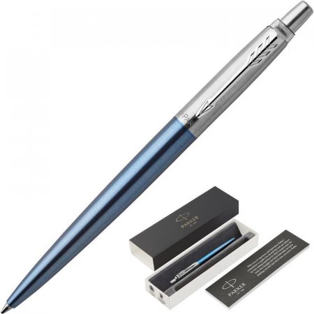 Ручка шариковая Parker Jotter Waterloo Blue CT синяя голубой корпус (артикул производителя 1953191)