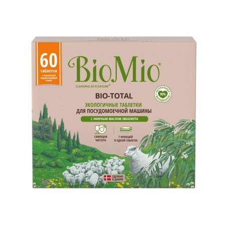 Таблетки для посудомоечных машин BioMio Bio Total (60 штук в упаковке)