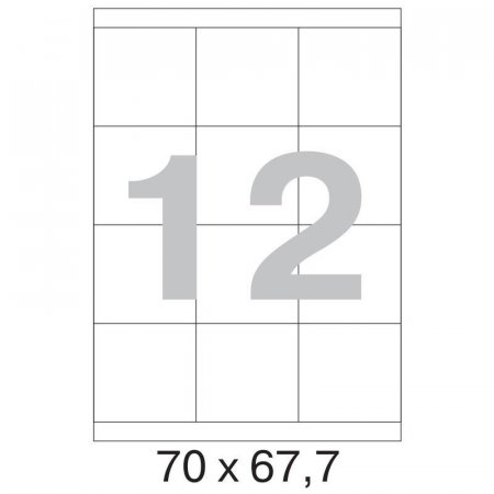 Этикетки самоклеящиеся Office Label 70x67.7 мм (12 штук на листе A4, 100 листов в упаковке)