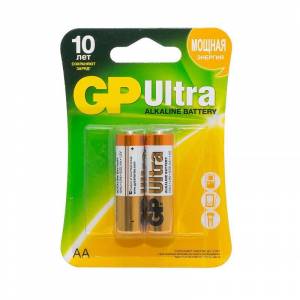 Батарейки GP Ultra пальчиковые АА LR6 (2 штуки в упаковке)