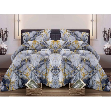 Постельное бельё Lovely textile Мрамор серое (1.5-спальное, бязь)