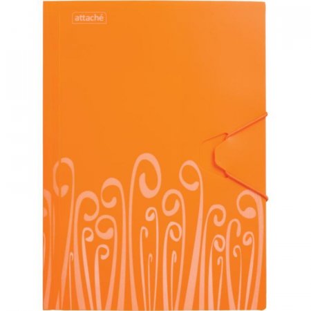 Папка на резинке Attache Fantasy А4 пластиковая оранжевая (0.45 мм, до 200 листов)
