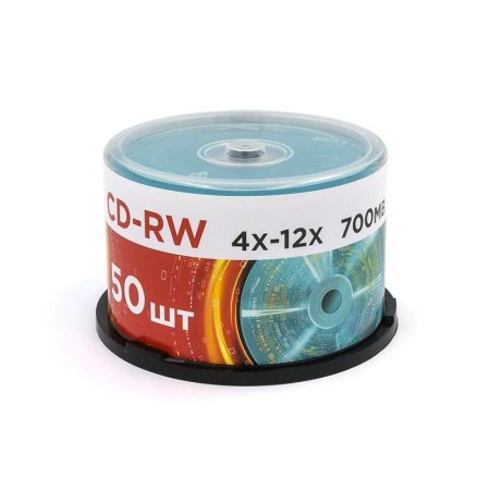 Диск CD-RW Mirex 700 МБ 12x cake box UL121002A8B (50 штук в упаковке)