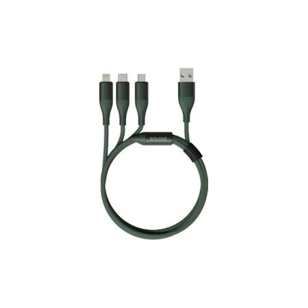 Кабель Solove USB A - Micro USB - Lightning - USB Type-C 1.2 метра (DW2  Green RUS)