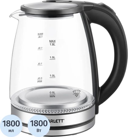 Чайник электрический Scarlett SC-EK27G103 серебристый