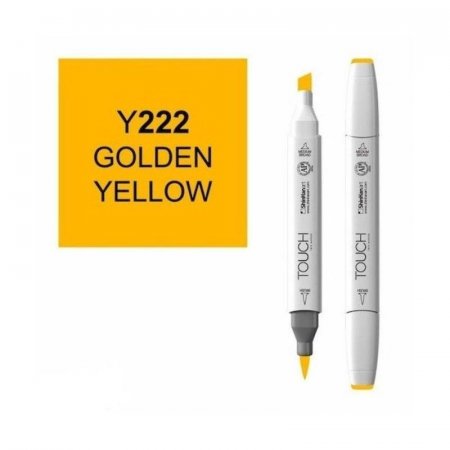 Маркер Touch brush двухсторонний желтый золотистый