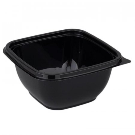 Одноразовый пластиковый контейнер Стиролпласт для салатов 375 мл черный (500 штук в упаковке)