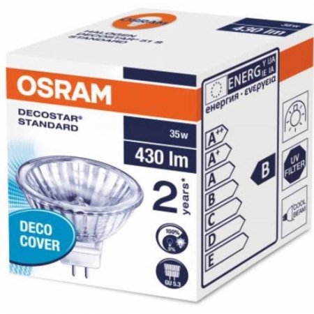 Лампа галогенная Osram 35 Вт GU5.3 спот 2800 К теплый белый свет (4050300272634)
