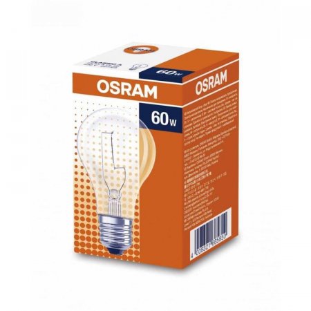 Лампа накаливания Osram 60 Вт Е27 грушевидная прозрачная 2700 К теплый белый свет