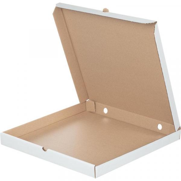 Короб картонный для пиццы 420х420х40 мм Т-23 беленый (10 штук в  упаковке)