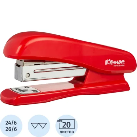Степлер Комус Secundo 8224 до 20 листов красный