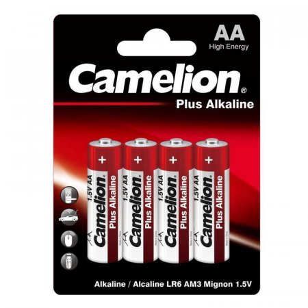 Батарейки Camelion Plus Alkaline пальчиковые АА LR6 (4 штуки в упаковке)