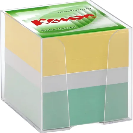 Блок для записей Комус 90x90x90 мм разноцветный (плотность 80 г/кв.м)