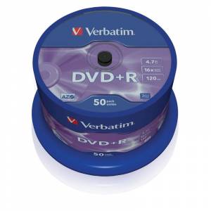 Диск DVD+R Verbatim 4.7 Gb 16x (50 штук в упаковке)