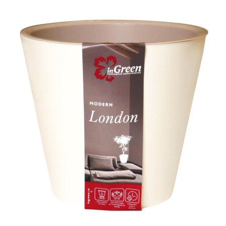 Горшок для цветов InGreen London бежевый (16х16х14.5 см)