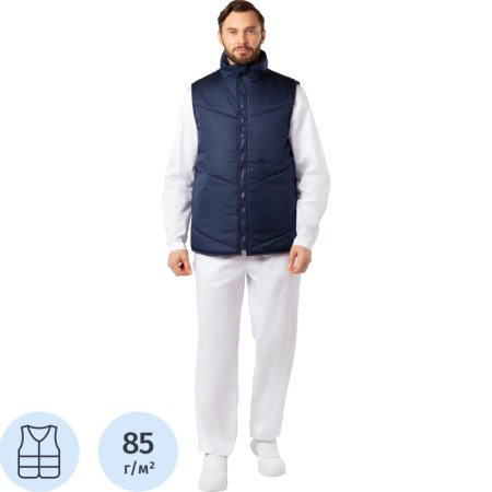 Жилет для пищевого производства у17-ЖЛ ХАССП внешний синий дюспо  утеплённый (размер 56-58, рост 170-176)