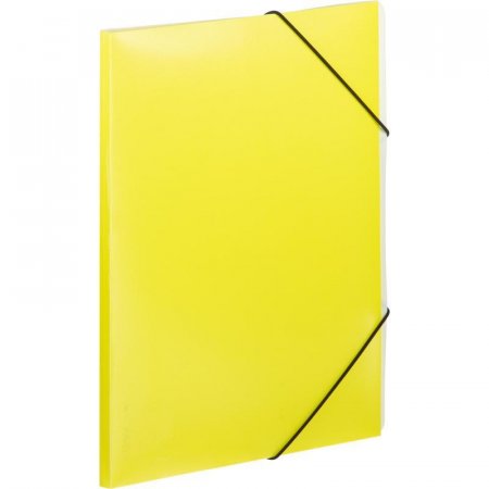 Папка на резинках Attache Neon А4 20 мм пластиковая до 150 листов желтая   (толщина обложки 0.5 мм)