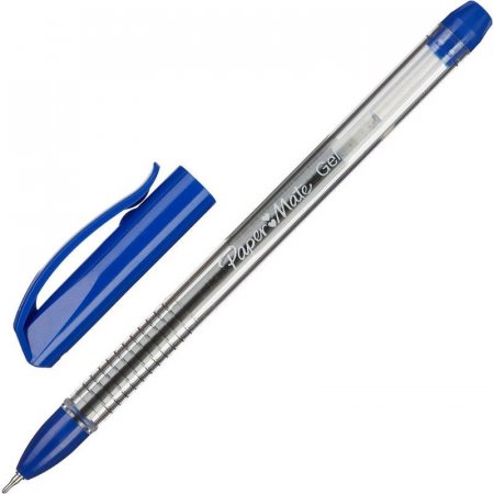 Ручка гелевая неавтоматическая Paper Mate Jiffy синяя (толщина линии 0.5  мм, 4 штуки в наборе)