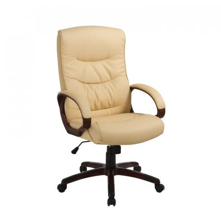Кресло для руководителя EChair 633 TR бежевое (рециклированная кожа/пластик)