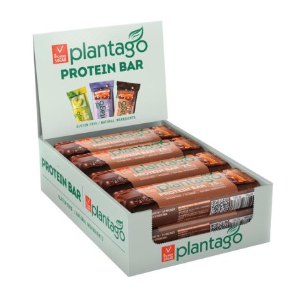 Батончик протеиновый Plantago Двойной шоколад (12 штук по 40 г)