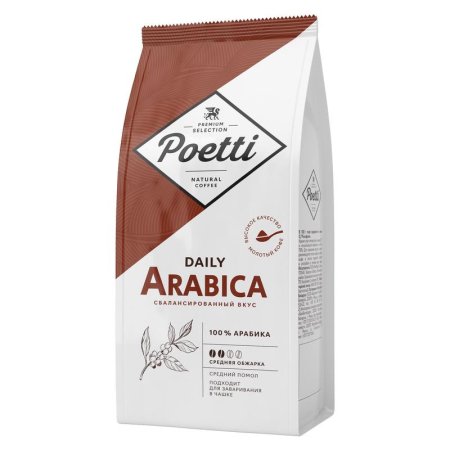 Кофе молотый Poetti Daily Arabica 250 г (вакуумный пакет)