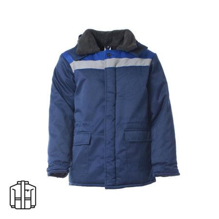 Куртка рабочая зимняя Бригадир синяя/васильковая из смесовой ткани  (размер 56-58, рост 170-176)