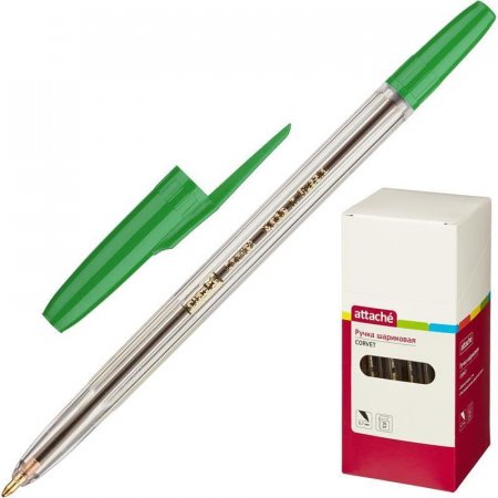 Ручка шариковая Attache Corvet зеленая (толщина линии 0.7 мм)