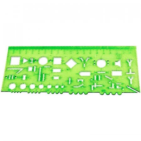 Линейка радиотехническая Attache 18 см пластиковая прозрачная зеленая