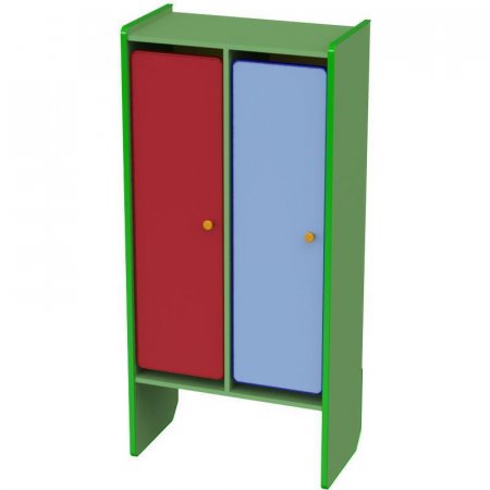 Шкаф для одежды детский М-199-2 двухсекционный (разноцветный, 670x370x1430 мм)