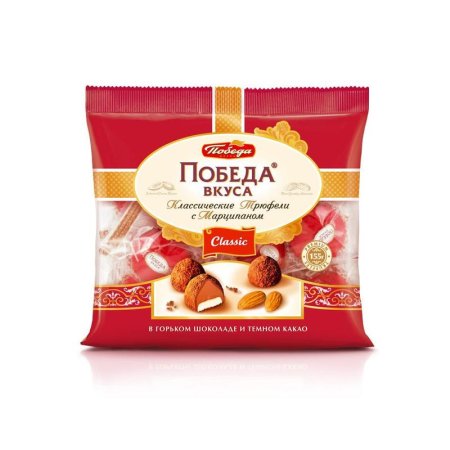 Конфеты шоколадные Победа Трюфели с марципаном 155 г