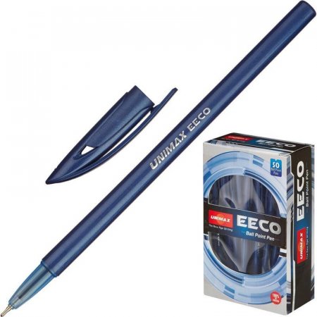 Ручка шариковая неавтоматическая масляная Unimax EECO синяя (толщина линии 0.5 мм)