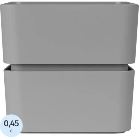 Кашпо с поддоном La decoro Фиори 0.45 л серый жемчуг (8.6x9.6 см)