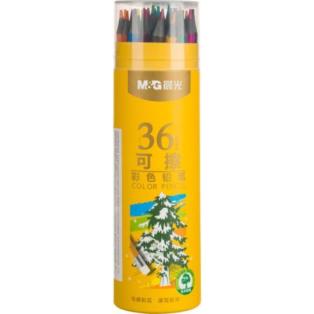Карандаши цветные M&G 36 цветов шестигранные стираемые