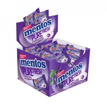 Жевательная резинка Mentos Pure Fruit Виноград (100 штук в упаковке)