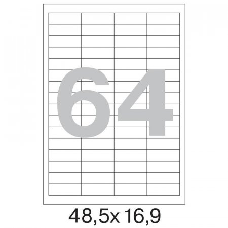 Этикетки самоклеящиеся Office Label 48.5x16.9 мм (64 штуки на листе A4, 100 листов в упаковке)