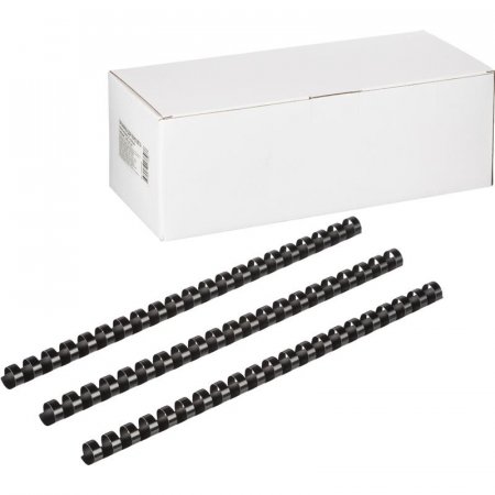 Пружины для переплета пластиковые 19 мм черные (100 штук в упаковке)
