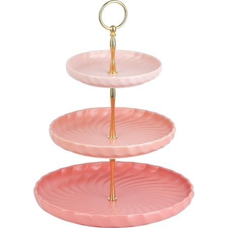 Фруктовница трехъярусная Nouvelle Home Fresh Taste Pink фарфор (1730291)