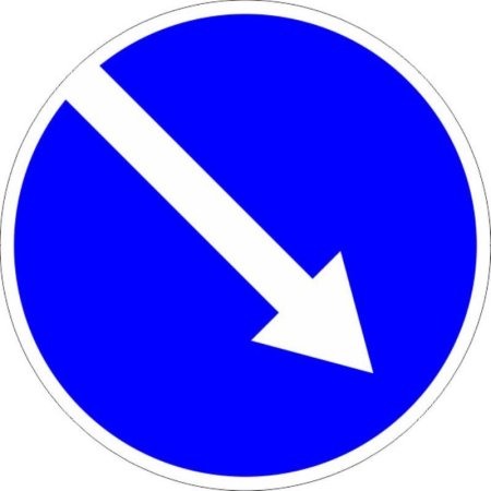 Дорожный знак 4.2.1 объезд препятствия справа (с СОП, металлический)