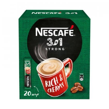 Кофе порционный растворимый Nescafe 3 в 1 крепкий 20 пакетиков по 14.5 г