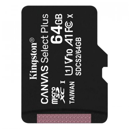 Карта памяти 64 ГБ microSDXC Kingston Canvas Select Plus Class 10 UHS-I (SDCS2/64GBSP)