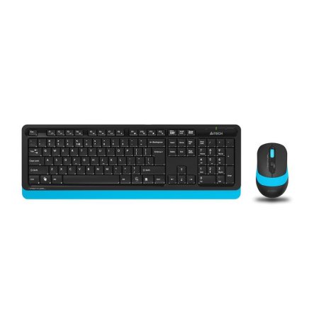 Набор клавиатура+мышь A4Tech Fstyler FG1010 кл:черн/син м:черн/син USB  WLS