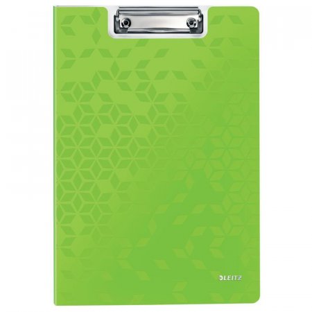 Папка-планшет с крышкой Leitz Wow пластиковая зеленая (2.8 мм)