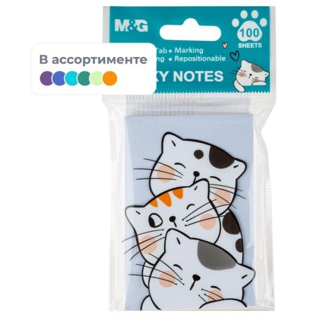 Стикеры M&G So Many Cats 76x51 мм 1 цвет (1 блок на 100 листов)